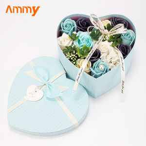 <span class=keywords><strong>AM</strong></span>-SPB21 Ammy - Jabones de Rosa Rosa en Forma de Corazón, Caja de Regalo con Flores Decorativas para el Día de la Madre - Product Image 6