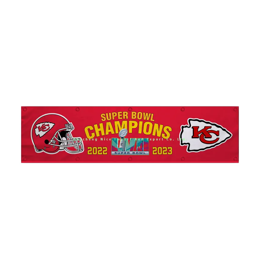 Kansas City Chiefs Football Team Champions Banner 60x240cm 2x8ft Fan Super Flag