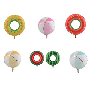 Verano Hawaii fiesta globo natación anillo playa bola forma globos de aluminio para actividades al aire libre playa fiesta - Product Image 1