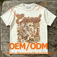 T-shirt personnalisé imprimé numériquement, en coton 100% lourd et lavé, écologique, style vintage américain, à épaules tombantes, manches courtes, pour homme