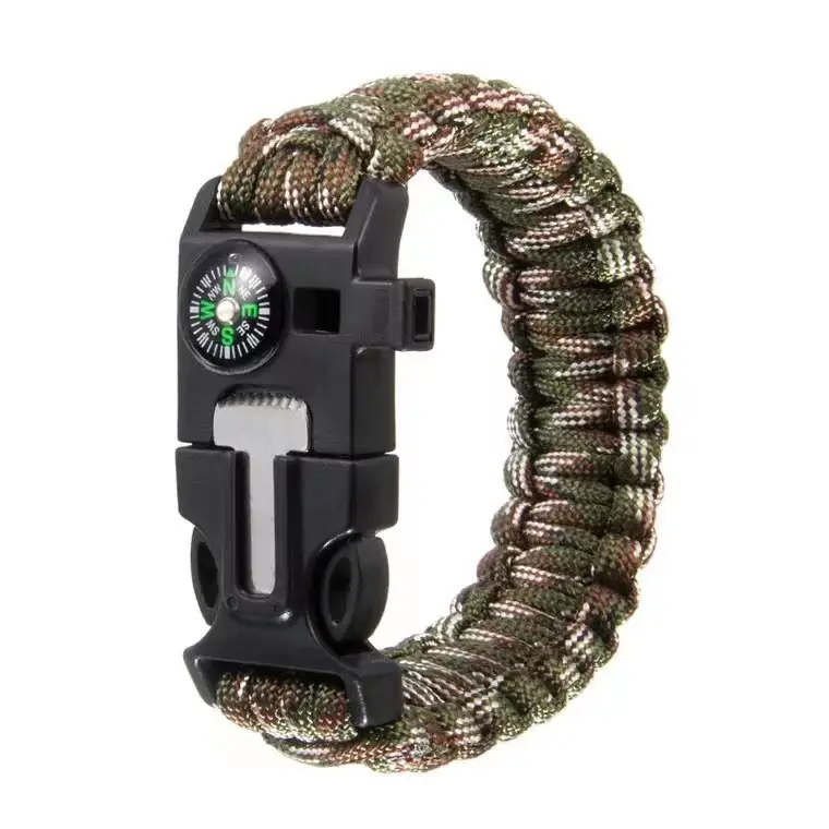 XIWANG Outdoor Survival Pulseira Camping Pesca Caminhadas Emergência Gear com bússola