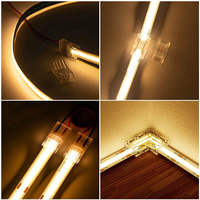 Bande LED COB 480 LED/m, blanc pur, 24V, 8mm, 135LM/W, haute efficacité lumineuse, lumière dimmable pour la décoration de meubles et d'armoires domestiques