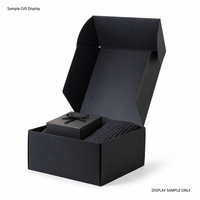 Boîte cadeau pliable haut de gamme noire MA carrée étanche avec couvercle à charnière, emballage de vente au détail spacieux pour cadeaux saisonniers, commandes personnalisées, marque