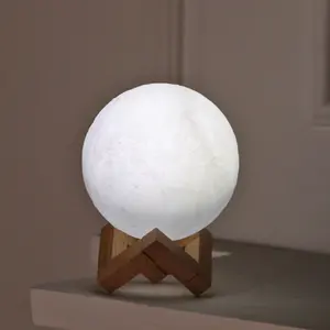 Lampe lune ciel étoilé 15cm Noël meilleur cadeau LED lampe lunaire lune 3D veilleuse