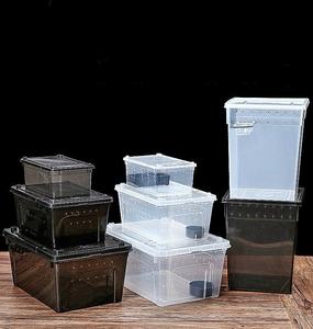 Caja de alimentación de serpiente pequeña reptil de plástico transparente Lagarto Tarántula Hábitat Jaula Contenedor de eclosión - Product Image 1