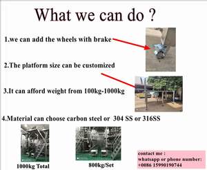 Plataforma de Trabalho Ajustável em Altura de Aço Inoxidável 304 Personalizada para Balança Multicabeça - Product Image 2