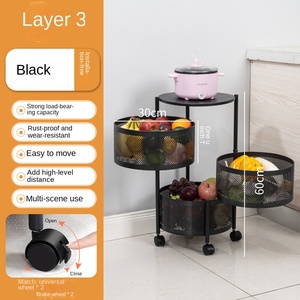 Étagère de <span class=keywords><strong>cuisine</strong></span> rotative multicouche Étagère à légumes multifonctionnelle en métal pratique avec ancien cadre rond - Product Image 6