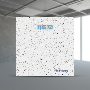Dalles de plafond acoustiques en laine minérale perforées HIPLUS Pin Fissure 24x24 pouces, panneaux absorbants le son à poser - Product Image 1