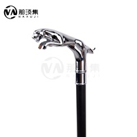 Poignée de modèle Animal de léopard de luxe en argent Offres Spéciales avec poignée de queue bâton de marche auto-défense mode canne Cosplay bâton