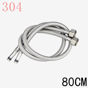 Robinet de cuisine en acier inoxydable 304, tuyau d'arrivée d'eau chaude et froide, flexible tressé, 4 points universels, universel pour lavabos - Product Image 2