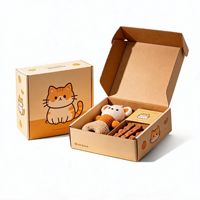Scatola Personalizzata Ecologica per Snack per Animali Domestici, Cartone Ondulato Pieghevole Rettangolare per Cibo per Cani e Gatti, Logo Stampato Personalizzato, Grado Alimentare