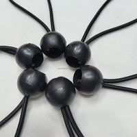 Cordes élastiques robustes de 10 cm pour bâche, résistantes aux intempéries, sangle d'arrimage noire avec boule élastique