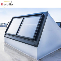 Fenêtre de toit électrique en verre trempé en aluminium résistant aux ouragans, fenêtre de toit, fenêtre à ouverture vers l'extérieur avec télécommande