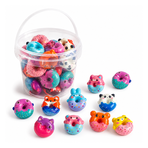 Jouet anti-stress en mousse PU en forme de beignet, animaux (Renard, Lapin, Cochon, Chat, Panda, Poussin), pour bureau, apaisant, stimulant la concentration, récompense, fournisseur export - Product Image 5