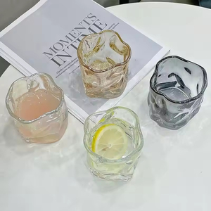 Verres à whisky anciens uniques de 8 oz pour bar à domicile, verres irréguliers pour whisky, scotch, cocktail, verre à café ondulé avec paille - Product Image 3