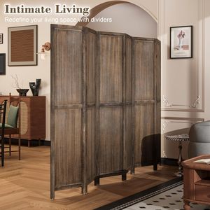 <span class=keywords><strong>Paravent</strong></span> de séparation de pièce 6 panneaux, style <span class=keywords><strong>ancien</strong></span>, avec panneaux pliables réglables à 360°, pour l'intimité dans la chambre, le salon, la terrasse - Product Image 2