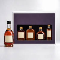 Mini Botella de Vidrio para Licor de 50 ml, Botella Pequeña Personalizada para Bebidas Espirituosas con Tapa de Rosca para Whisky, Brandy, Coñac, Embalaje de Alcohol
