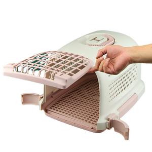 Vente en gros de fournitures pour animaux de compagnie Boîte de <span class=keywords><strong>transport</strong></span> aérien en plastique portable <span class=keywords><strong>Cage</strong></span> pour chat avec fermeture à bouton Style sac à dos pour les soins des chiens et des chats - Product Image 5