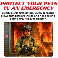 Lot de 6 autocollants d'urgence personnalisés d'alerte pour animaux de compagnie résistants aux intempéries et aux UV pour la maison, la porte de la voiture, la fenêtre, la sécurité incendie
