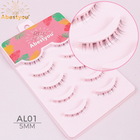 Abestyou Vente en gros Marque privée Faux cils russes 3D en bande, faits à la main, en vison synthétique, bouclés, naturels, doux, 11mm, invisibles