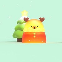Veilleuse en silicone personnalisée en forme de renne de Noël, petite veilleuse tactile pour enfants, à commande par bouton, 10 000