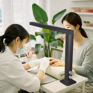 Newest Beauty Salon & Home Use Professional UV LED Nail <b>Lamp</b> with Metal Construction 48W Black L-shaped Drying <b>Table</b> <b>Lamp</b> - Product Image 1