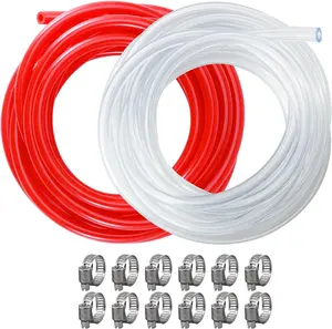 PVC Tubing ID 3/16 Beer Line ID 5/16 Red Gas Line Kegerator Parts Replacement Kit for Craft Beer Beverage Wine Making