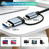 Hub USB 3.0/2.0 7-en-1 en gros, adaptateur multi-ports USBC 4-7 ports, hub OTG USB/Type-C de charge pour accessoires d'ordinateur portable