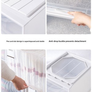 Commode en plastique empilable grande capacité style coréen, installation facile, unité de rangement transparente - Product Image 5