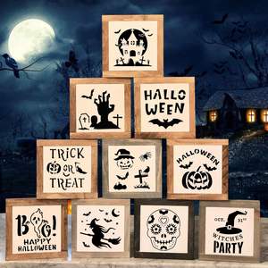 Pochoirs crâne visage citrouille réutilisables Halloween 36pcs 3 pouces Petits pochoirs Halloween pour la peinture sur bois pour le dessin et l'artisanat - Product Image 6