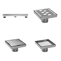 Siphon de sol carré moderne plaqué de 4 pouces anti-odeur avec garantie de 5 ans pour hôtels et salles de bain