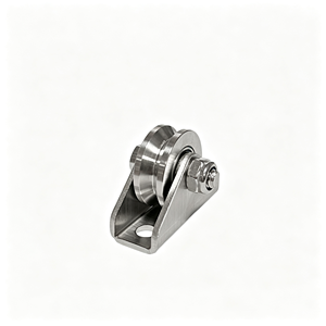 Rouleau de portail à rainure en V de 2 pouces avec support de montage, robuste, double roulement, acier galvanisé, capacité de 800 lb, certifié CE, OEM disponible - Product Image 1