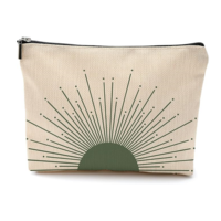 Sac cosmétique écologique de mode moderne avec fermeture éclair, pochette de voyage en tissu, cadeau promotionnel pour filles