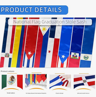 Étole de graduation moderne et écologique en polyester avec impression numérique, motif drapeau des Comores, design personnalisé, pour cadeaux de remise de diplôme