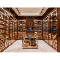 Fournisseur d'usine : Vitrine humidor à cigares commerciale à double porte avec éclairage LED, personnalisable