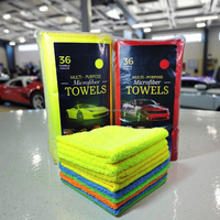 Lot de 36 chiffons de nettoyage en microfibre 300GSM Absorption réutilisable Serviettes en microfibre de qualité supérieure Serviettes de lavage de voiture