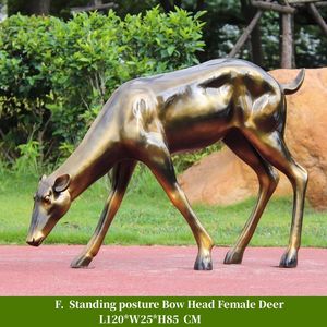 Fábrica al por mayor Ventas de productos al contado Posición dorada Madre Ciervo Mujer Ciervo Estatua Animal Escultura - Product Image 6