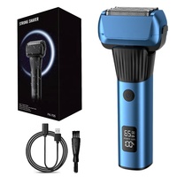 Rasoir électrique pour le visage et la tête Tondeuse à barbe LED intelligente portable Rasoir pour hommes et hommes chauves
