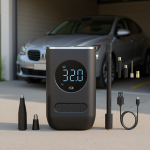 Bomba de Aire Eléctrica Inalámbrica Portátil de 150 Psi, Inflador de Neumáticos de Coche con Pantalla Digital LED, Modelo Negro D0100HP61MA - Product Image 2