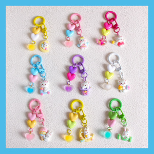 2025 nuevo llavero de conejo Kawaii para mujer lindo conejito de resina zanahorias encanto bolsa colgante llavero niñas niños pareja bolsa regalo encantador - Product Image 3