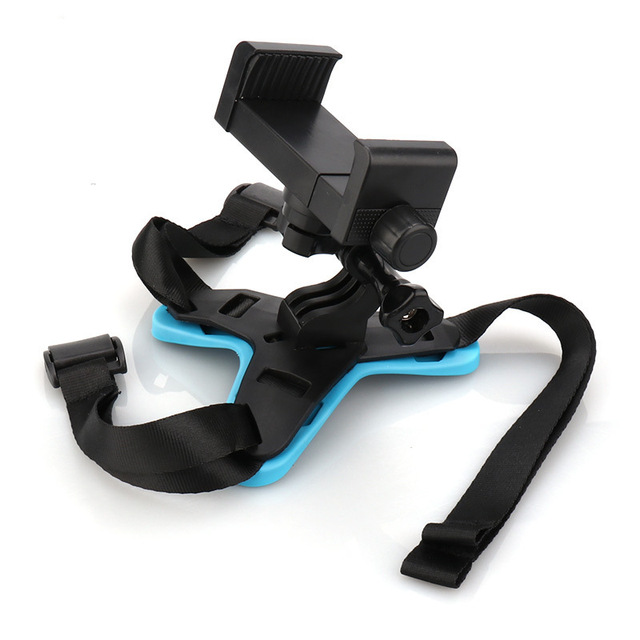 Adjustable Motorcycle Helmet Chin Mount for Action Camera, Stable FPV View with Strap Kit, GoPro Helmet Mount Accessories