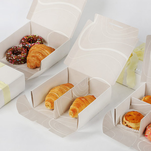 Scatole per Dolci/Pasticceria/Dessert da Asporto in Argento Goffrato con Stampa a Caldo, Eco-Friendly, Set da 4 e 6 Pezzi - Product Image 3
