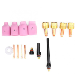 Kit de lentilles de gaz pour soudage TIG, 16 pièces, filetage M14, cuivre, silicone, PTFE, pour soudage de l'aluminium, torche de 0,20 à 1/8 po, 17 18 26 T7 - Product Image 4