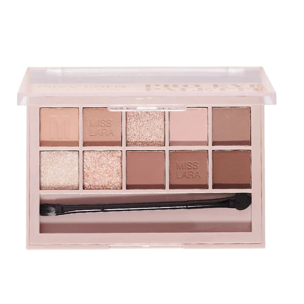 Palet eyeshadow Misslara ten color dilengkapi dengan kuas rambut eyeshadow matte nude eye shadow