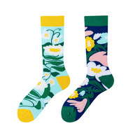 Whale Nouveau Design Printemps Creative Fruit Unisexe AB Chaussettes Hommes Femmes Couples Asymétrique Coton Peigné Chaussettes Quotidiennes