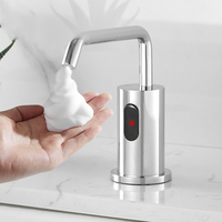 Dispenser Sabun Busa Otomatis Tanpa Sentuh, Terbuat dari Kuningan Padat, Dipasang di Dek, Sensor Inframerah untuk Kamar Mandi Komersial