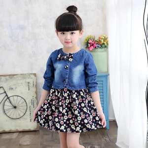 Conjunto de Dos Piezas para Niñas, Estilo Vaquero Japonés, con Chal Floral y Vestido sin Mangas, para Primavera y Verano, Venta al Por Mayor - Product Image 2