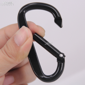 Logo personalizzato 7 # D a forma di lega di alluminio in metallo nero a scatto piatto Clip 68*37mm portachiavi moschettone per l'industria pesante - Product Image 3