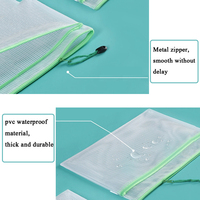 Sac de classement en PVC imperméable translucide à double couche avec fermeture éclair, sac à documents, logo personnalisé, format A4/taille personnalisée, usage bureau/école