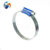 Collier de serrage de type britannique bleu avec bande galvanisée en fer de 9,7 mm et 11,7 mm